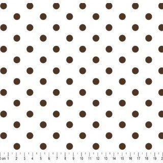Tecido Estampado Bolão Cor - 330 (Pt bl Marrom)