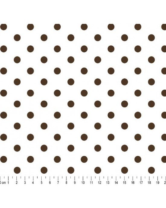 Tecido Estampado Bolão Cor - 330 (Pt bl Marrom)