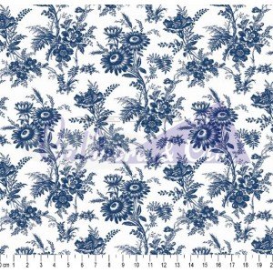 Flores de Jouy cor 01 (Azul)