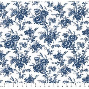 Flores de Jouy cor 01 (Azul)