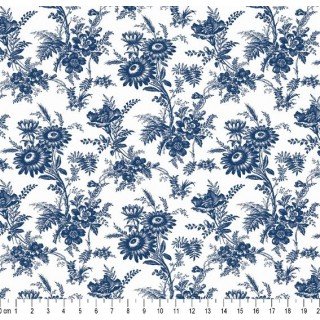 Flores de Jouy cor 01 (Azul)
