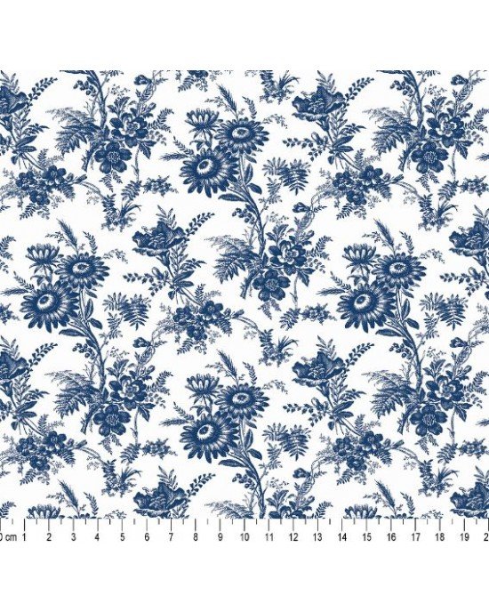 Flores de Jouy cor 01 (Azul)