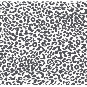 Tecido Tricoline Estampada Animal Print Onça cor 02 (Cinza com Branco)