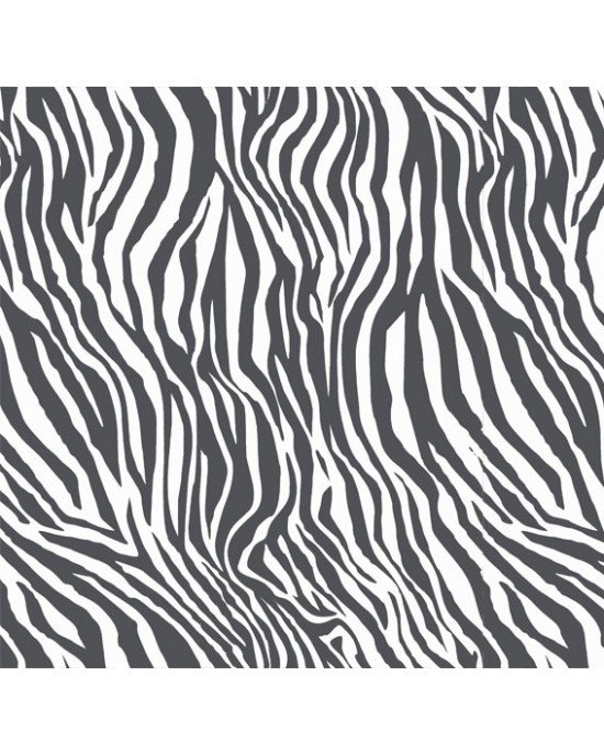 Tecido Tricoline Estampada Animal Print Zebra cor 02 (Cinza com Branco)