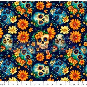 Caveira Mexicana Cor 01 (Est. Digital 3D) 