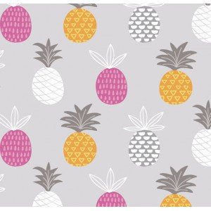 Tecido Estampado Abacaxi cor - 03 (Cinza)