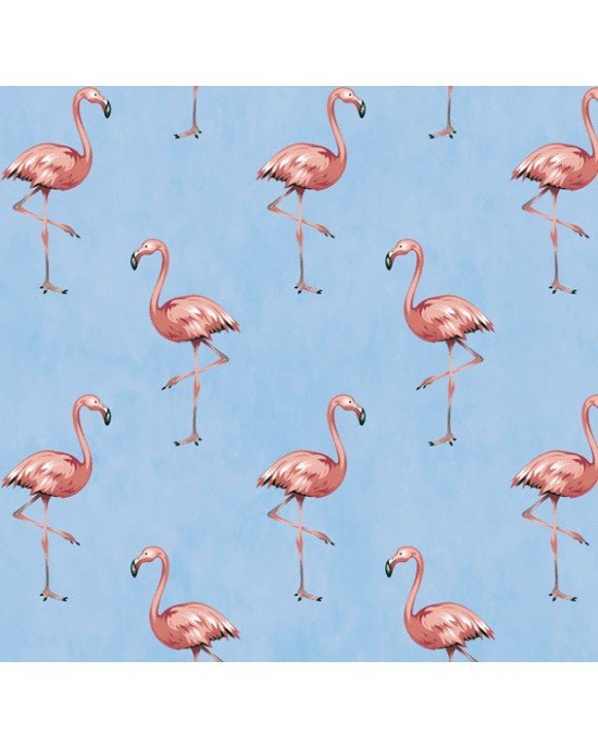 Tecido Estampado Flamingo cor - 05 (Azul)