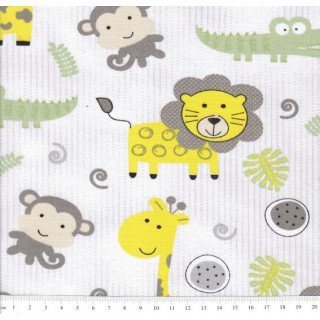 Tecido Estampado África cor - 03 (Amarelo com Cinza)