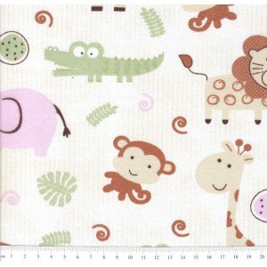 Tecido Estampado África cor - 02 (Bege com Rosa) Tecido Estampado África cor - 02 (Bege com Rosa)