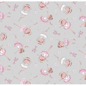 Mini Bailarina cor - 02 (Cinza Com Rosa)