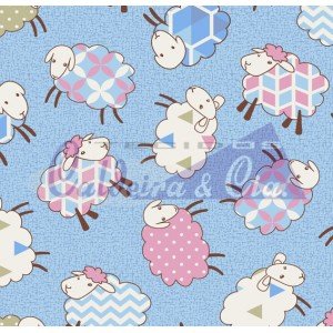 Carneirinhos cor - 03 (Azul com Rosa)