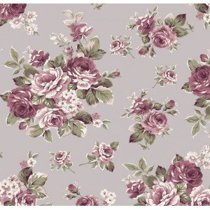 Tecido Estampado Floral Amore cor - 04 (Cinza Vintage) Tecido Estampado Floral Amore cor - 04 (Cinza Vintage)