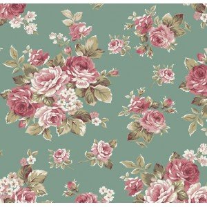 Tecido Estampado Floral Amore cor - 01 (Verde) Tecido Estampado Floral Amore cor - 01 (Verde)