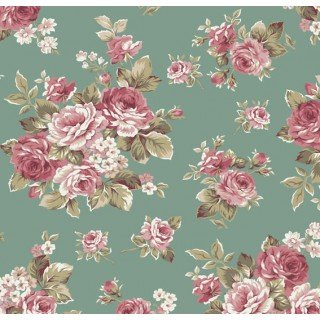 Tecido Estampado Floral Amore cor - 01 (Verde)
