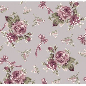 Tecido Estampado Floral Fiore cor - 04 (Cinza Vintage)