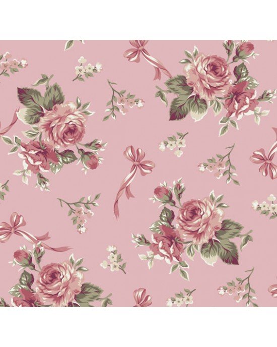 Tecido Estampado Floral Fiore cor - 05 (Salmão) Tecido Estampado Floral Fiore cor - 05 (Salmão)