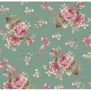 Tecido Estampado Floral Fiore cor - 01 (Verde) Tecido Estampado Floral Fiore cor - 01 (Verde)