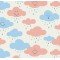 Tecido Estampado Cloud cor - 02 (Azul com Salmão) Tecido Estampado Cloud cor - 02 (Azul com Salmão)