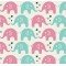 Tecido Estampado Maya cor - 05 (Tiffany com Pink) Tecido Estampado Maya cor - 05 (Tiffany com Pink)