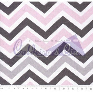 Chevron Carol cor 01 (Rosa com Cinza)